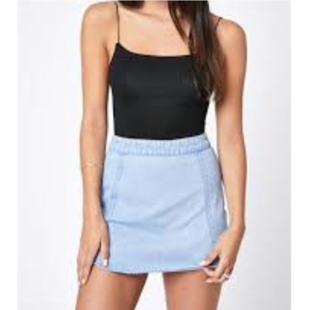 Pacsun Light Blue Jean Mini Skirt Size 25 - Picture 2 of 7